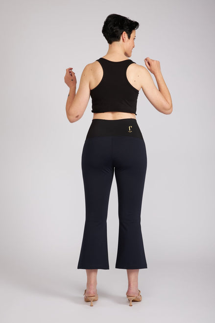 Panta Salina in punto milano cotone navy