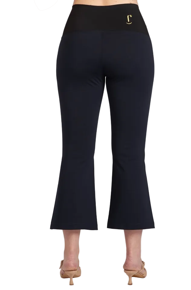 Panta Salina in punto milano cotone navy