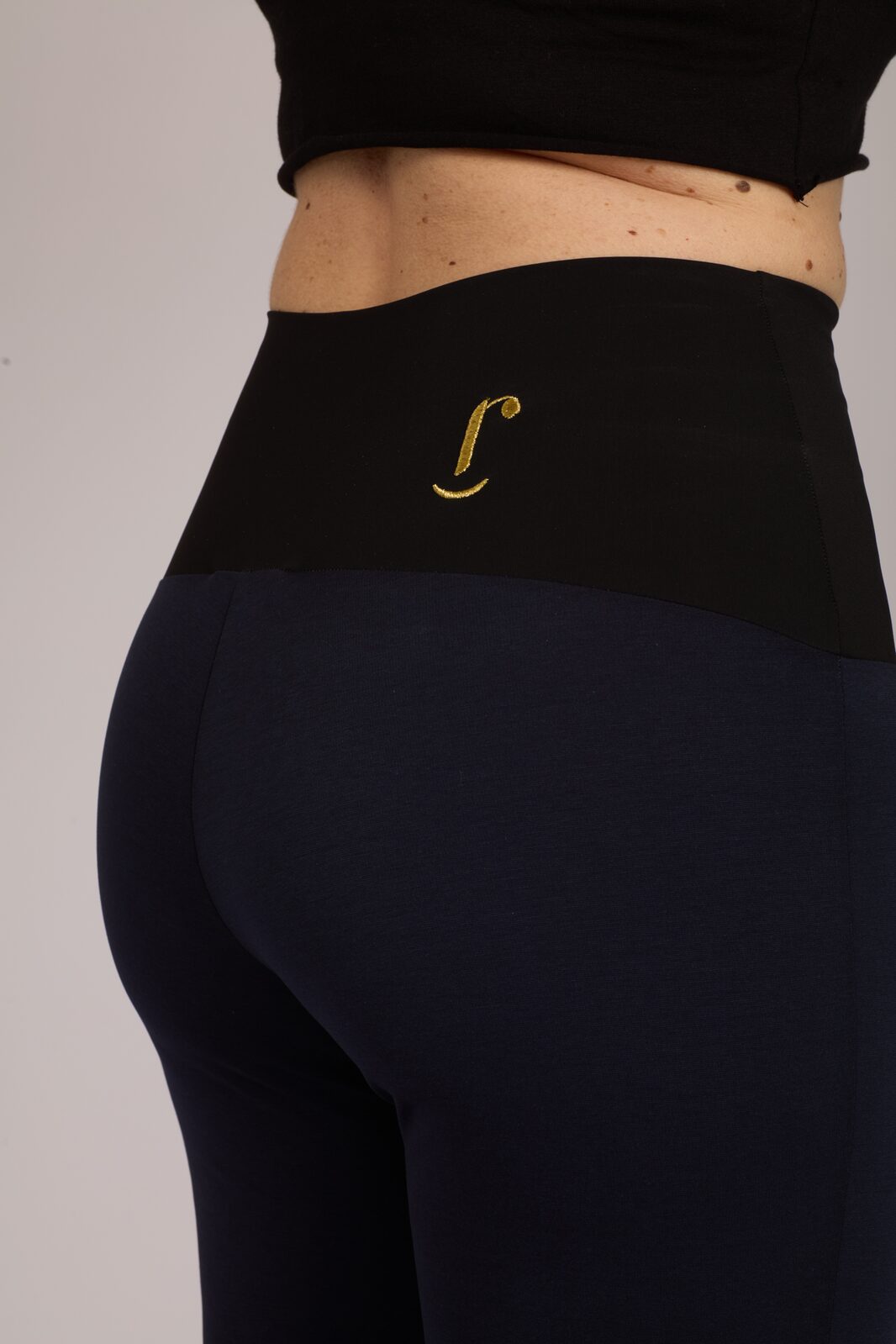Panta Salina in punto milano cotone navy