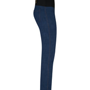 Jeans sigaretta cotone blu chiaro delavè con baschina