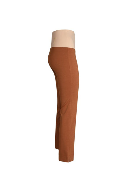 Audrey Trousers in Tan Cotton with Baschina Waistband