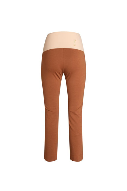 Audrey Trousers in Tan Cotton with Baschina Waistband