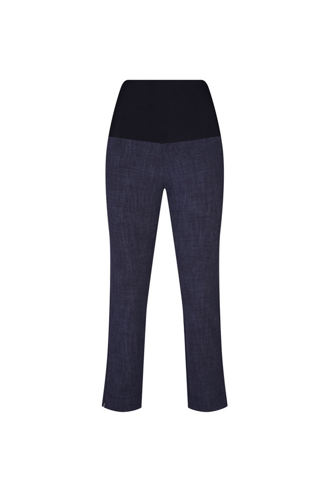 Panta BB  in punto milano cotone blu delavè