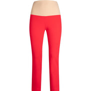 Audrey Trousers in Red Cotton with Baschina Waistband
