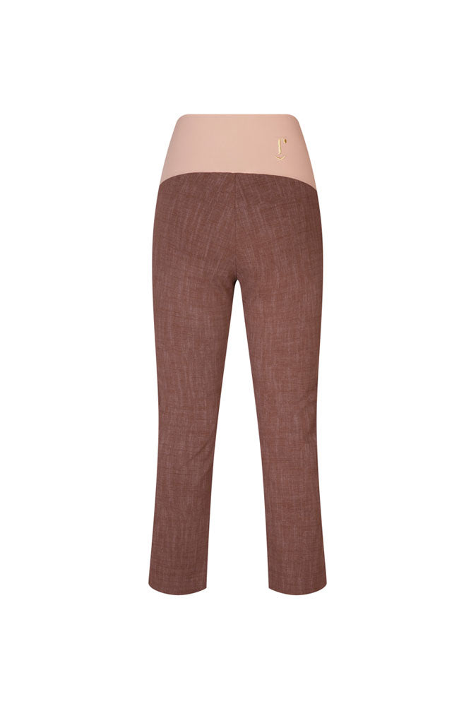 Panta BB cotone tabacco delavè con baschina