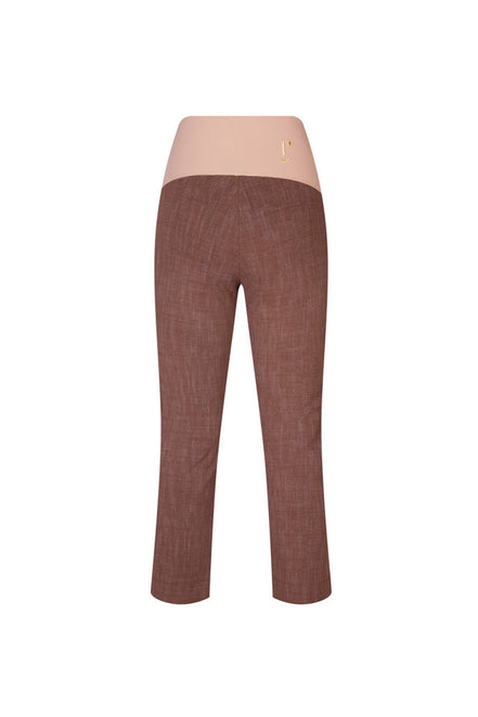 Panta BB cotone tabacco delavè con baschina