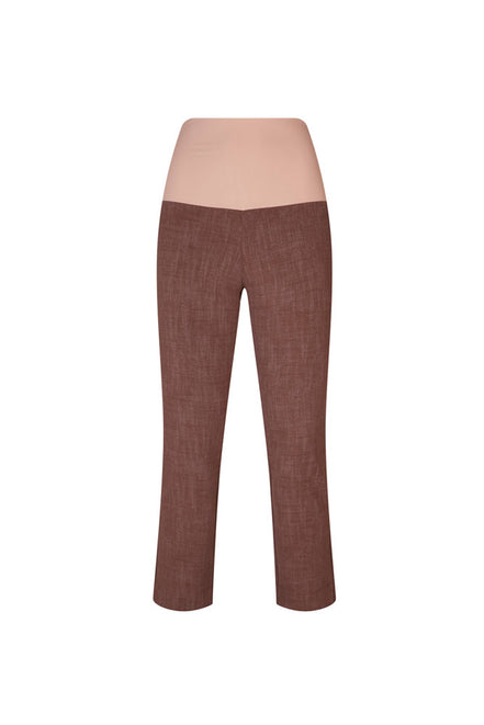 Panta BB cotone tabacco delavè con baschina