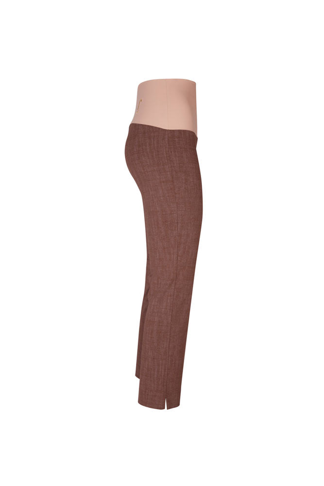 Panta BB cotone tabacco delavè con baschina