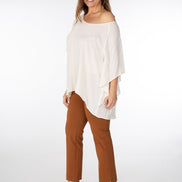 Audrey Trousers in Tan Cotton with Baschina Waistband