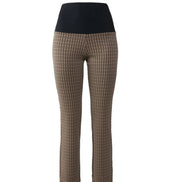 Panta Audrey Jacquard marrone con baschina