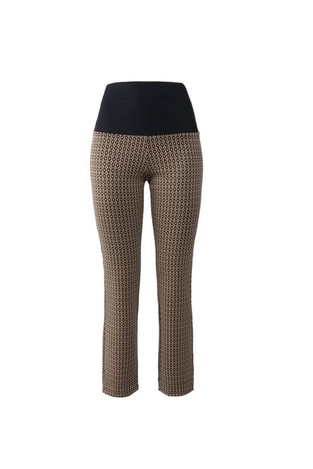 Panta Audrey Jacquard marrone con baschina