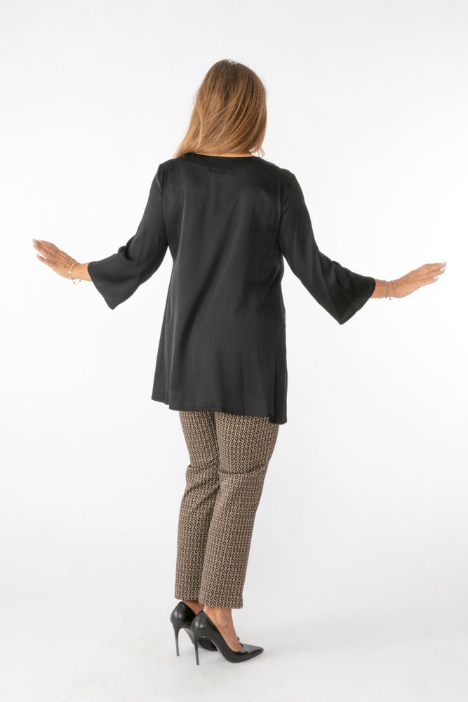 Panta Audrey Jacquard marrone con baschina