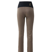 Panta Audrey Jacquard marrone con baschina