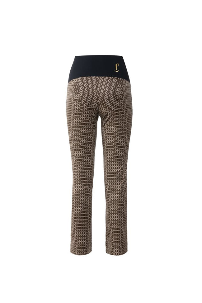 Panta Audrey Jacquard marrone con baschina