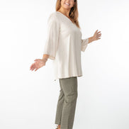 Panta Audrey Jacquard militare con baschina