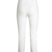 Jackie Trousers in White Cotton with Baschina Waistband