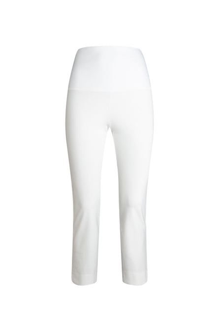 Jackie Trousers in White Cotton with Baschina Waistband