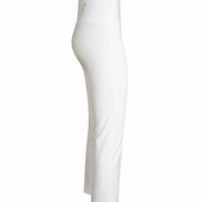 Jackie Trousers in White Cotton with Baschina Waistband