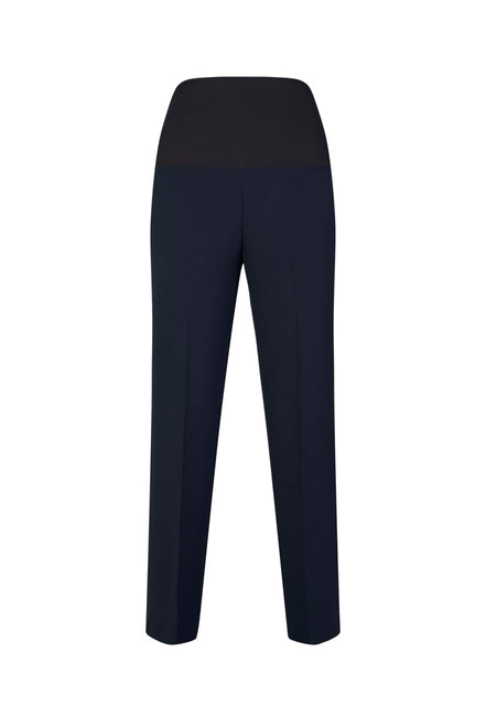 Panta Torino crepe satin blu con baschina