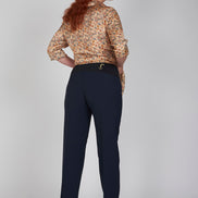 Panta Torino crepe cady blu