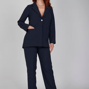 Panta Torino crepe cady blu