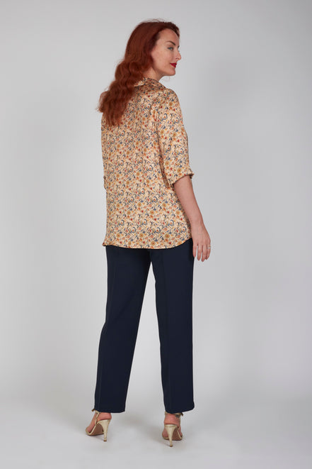 Panta Torino crepe cady blu