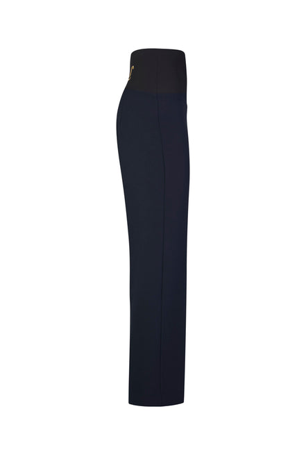 Panta Torino crepe cady blu