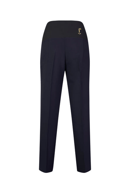Panta Torino crepe cady blu
