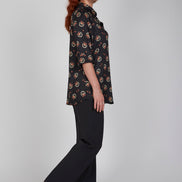 Panta Torino crepe cady nero con baschina