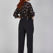 Panta Torino crepe cady nero con baschina