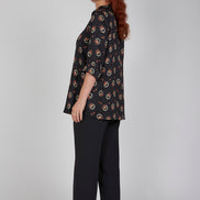 Panta Torino crepe cady nero con baschina