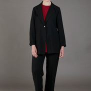 Panta Torino crepe satin nero con baschina