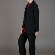 Panta Torino crepe satin nero con baschina