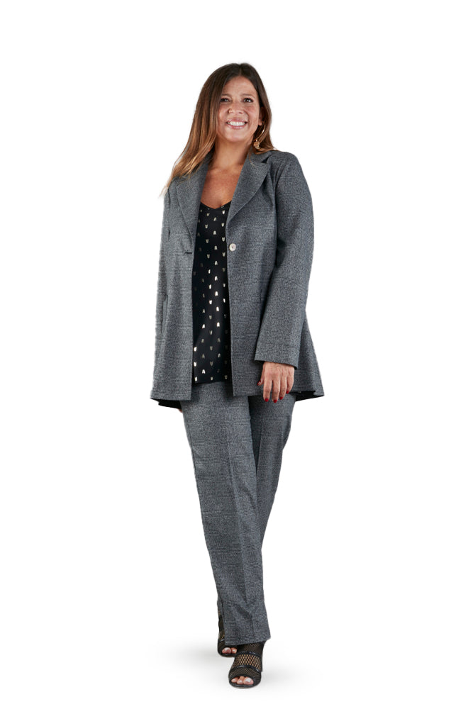 Panta Torino scozzese galles grigio con baschina