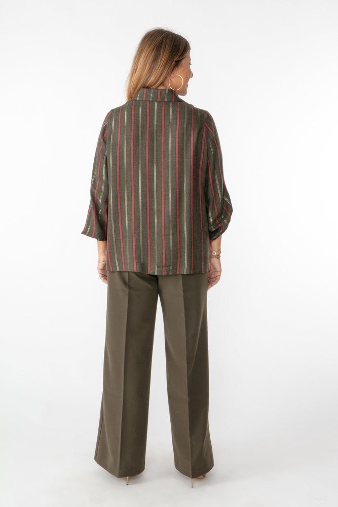 Panta Firenze Cady leggero Verde con baschina
