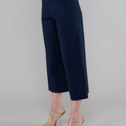 Panta Capri cotone blu con baschina