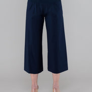 Panta Capri cotone blu con baschina