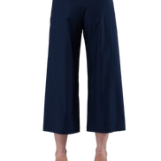 Panta Capri cotone blu con baschina
