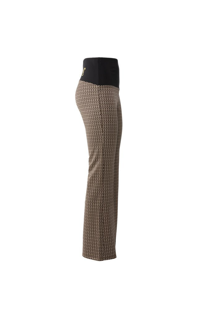 Panta Milano jacquard marrone con baschina