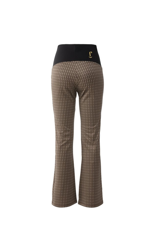 Panta Milano jacquard marrone con baschina
