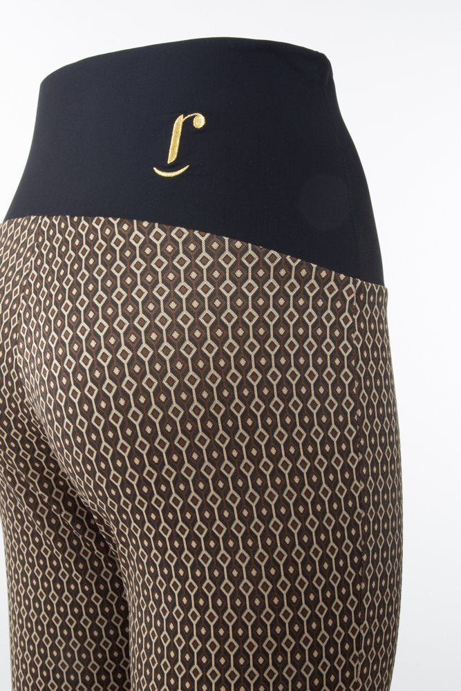 Panta Milano jacquard marrone con baschina