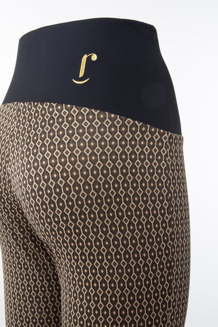 Panta Milano jacquard marrone con baschina