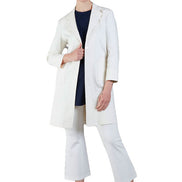 Procida Long Jacket in White Denim