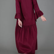 Saint Tropez Dress in Wine Cotton