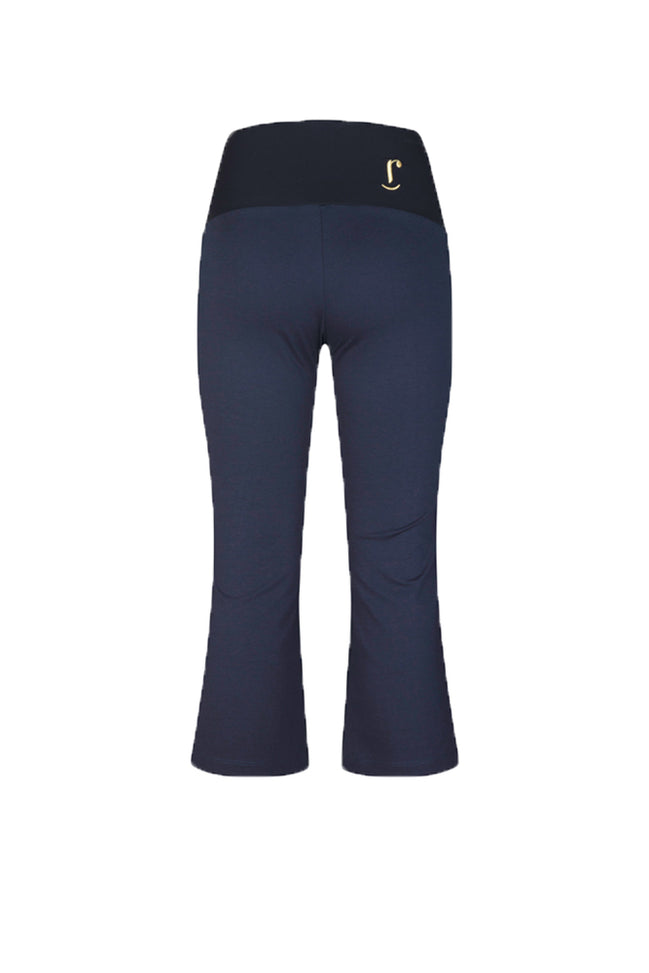 Panta Salina in punto milano cotone navy