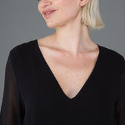 Rodi Dress in Black Georgette