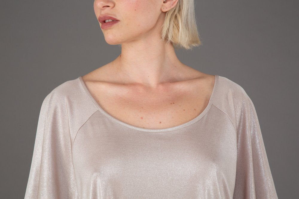 Top Salina Jersey Lurex Platino