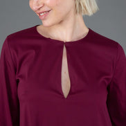 Saint Tropez Dress in Wine Cotton