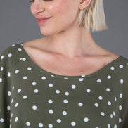 Top Salina Pois Bianchi su Verde