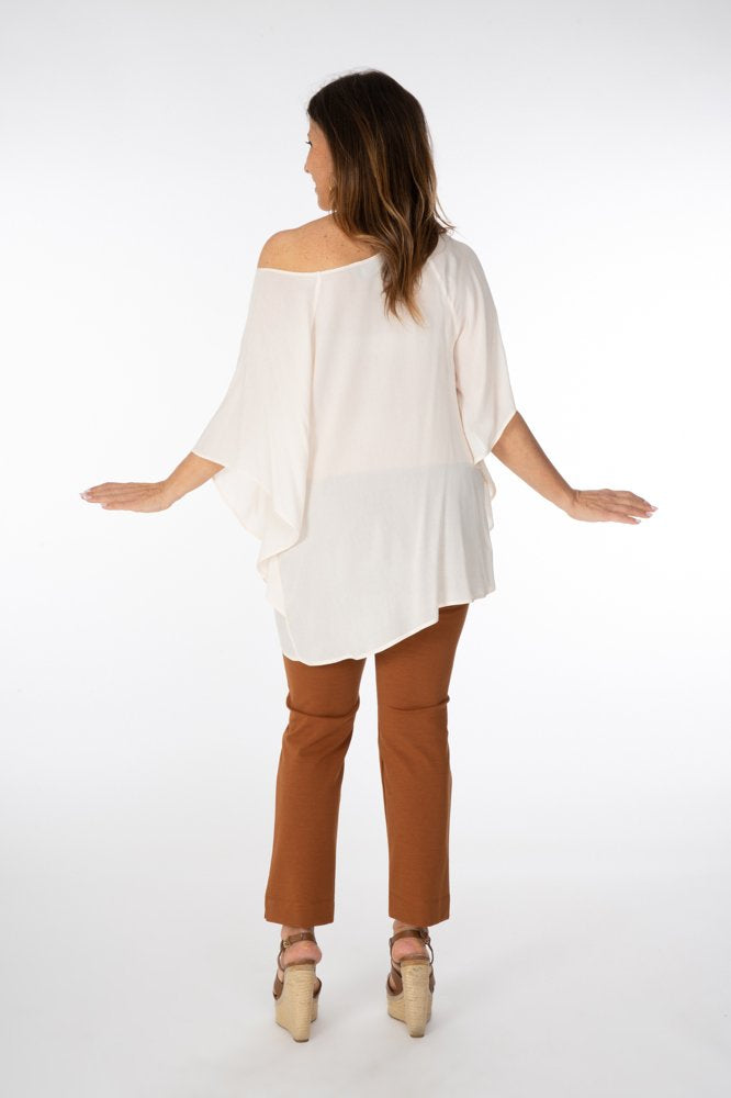 Audrey Trousers in Tan Cotton with Baschina Waistband